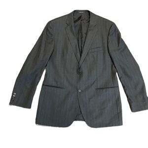 Boss Hugo Boss Gray Pinstripe Wool Super 130 Suit Sport Coat Size 44R